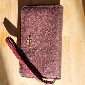 Red Glitter Coach Wristlet